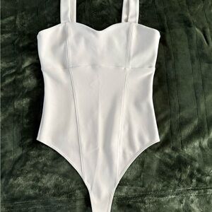 Abercrombie & Fitch Cream Sweetheart Bodysuit